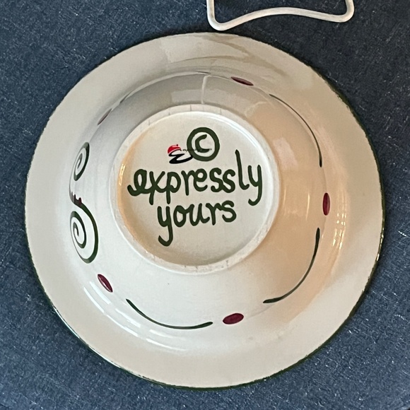 Expressly Yours Pottery Snowman Round Bowl Serving Christmas Candy 8.75" X 3.25" - Picture 6 of 7